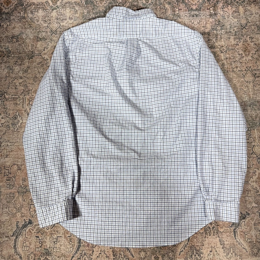 Ralph Lauren Shirt Men XL Blue Plaid Cotton Button-Down Slim Fit Stretch Oxford - Picture 3 of 10